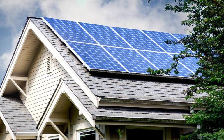 photo of solar panels on a residence