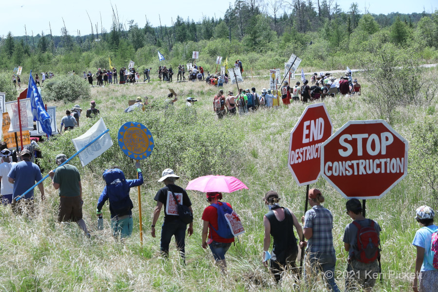 Treaty People Gathering Walk - Treaty People Gathering participants on the march. Photo credit: Keri Pickett 