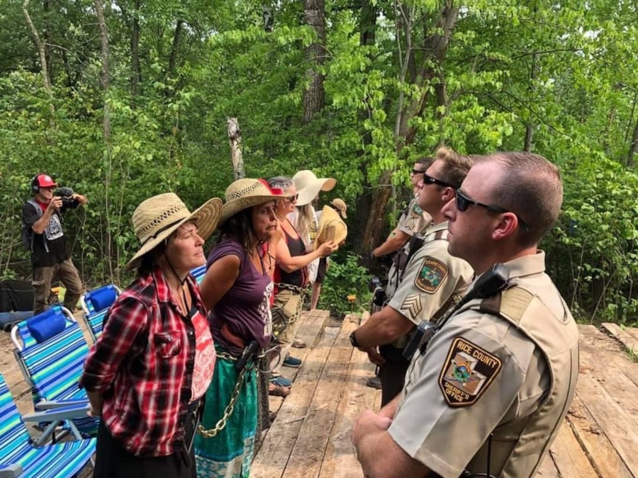 Women For the Water - Winona LaDuke and other water protectors were arrested shortly after the Women for the Water rally in July, which was attended by Sierra Club Executive Director Michael Brune. Photo credit: Sarah LittleRedFeather, Honor the Earth