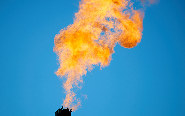 photo of burning off gas