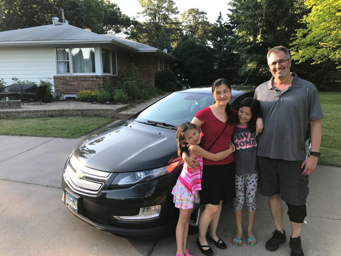photo of an EV family
