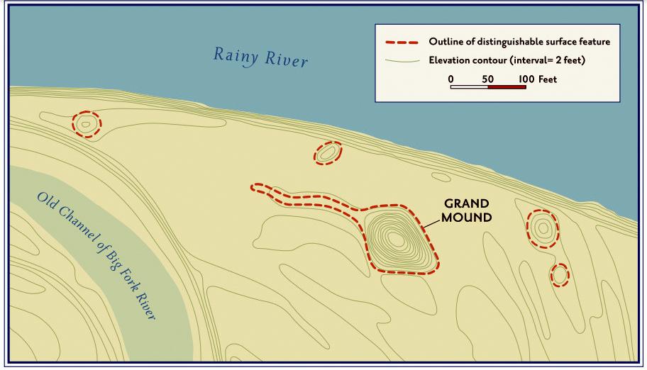 topographic map of Grand Mound from above