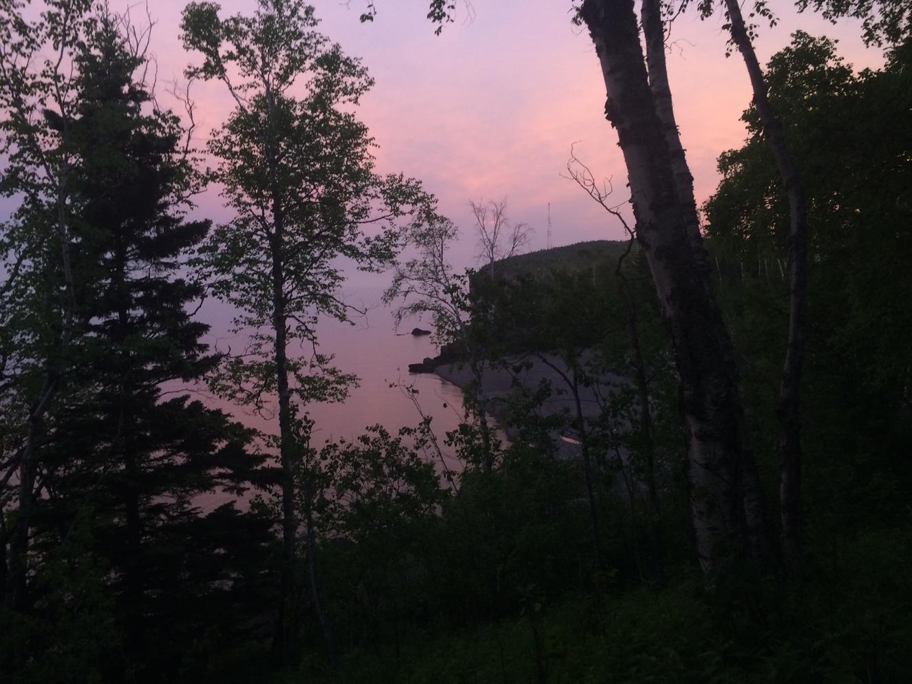 photo from Split Rock Lighthouse campsite at dusk