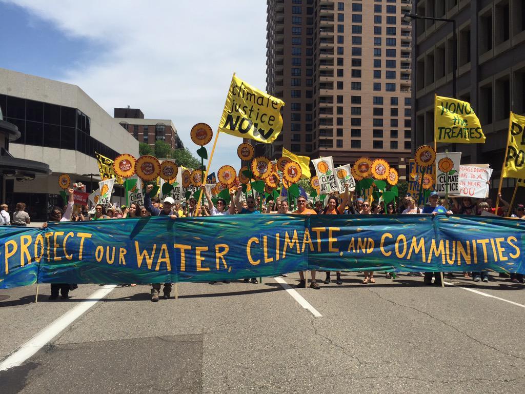 Photo from a climate justice protest in Minneapolis