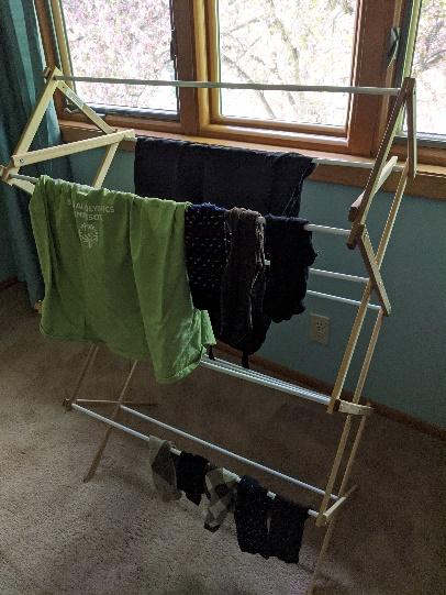 photo of a clothes-drying rack