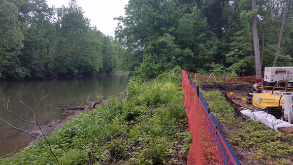 Pipeline construction by Swatara Creek