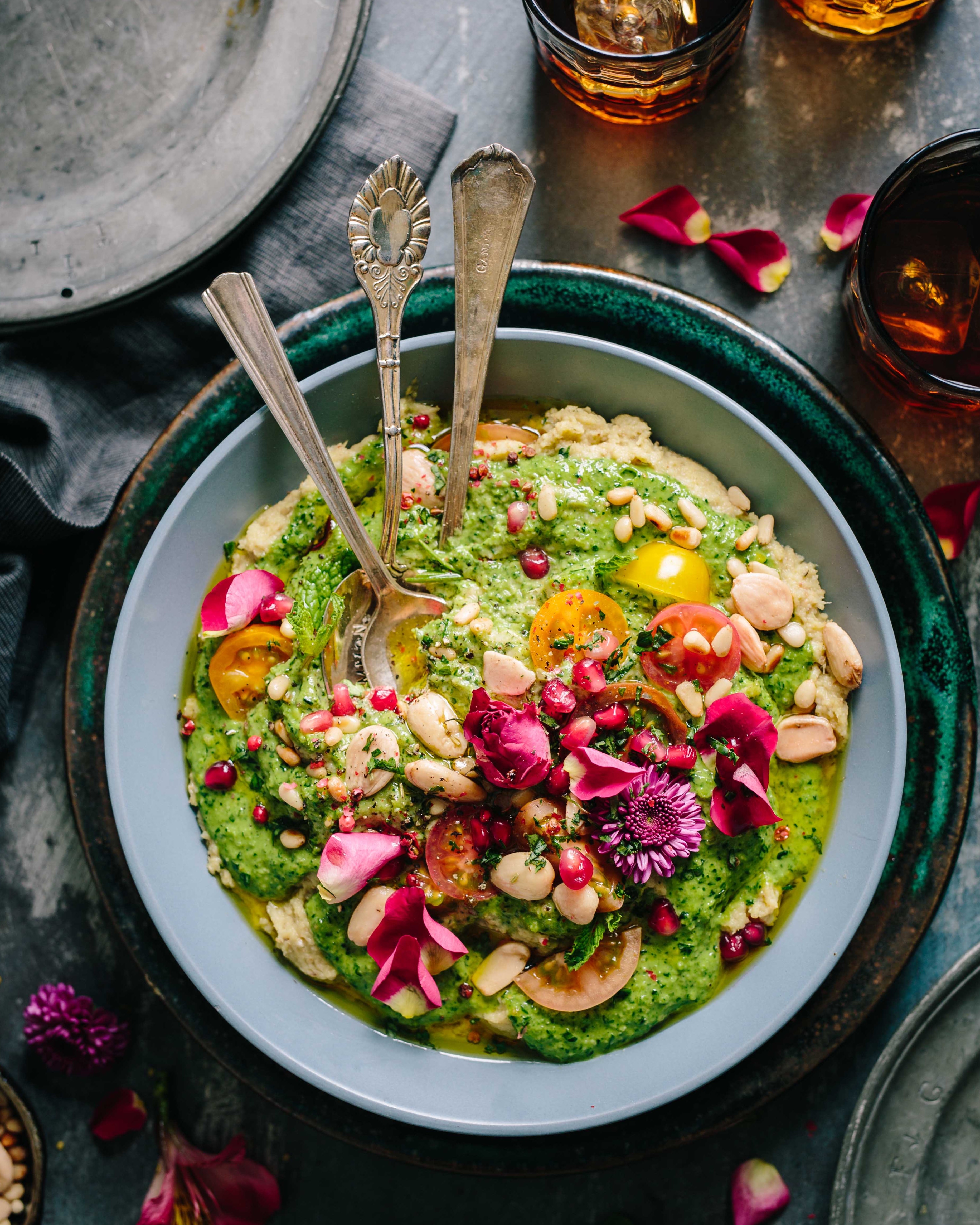 Colorful bowl of plant-based food