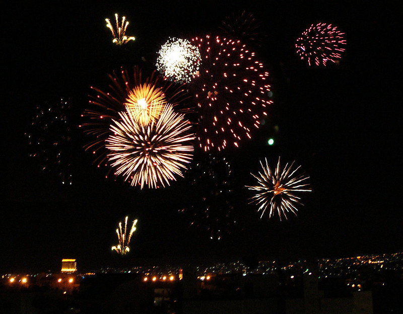 Fireworks Fireworks over city lights