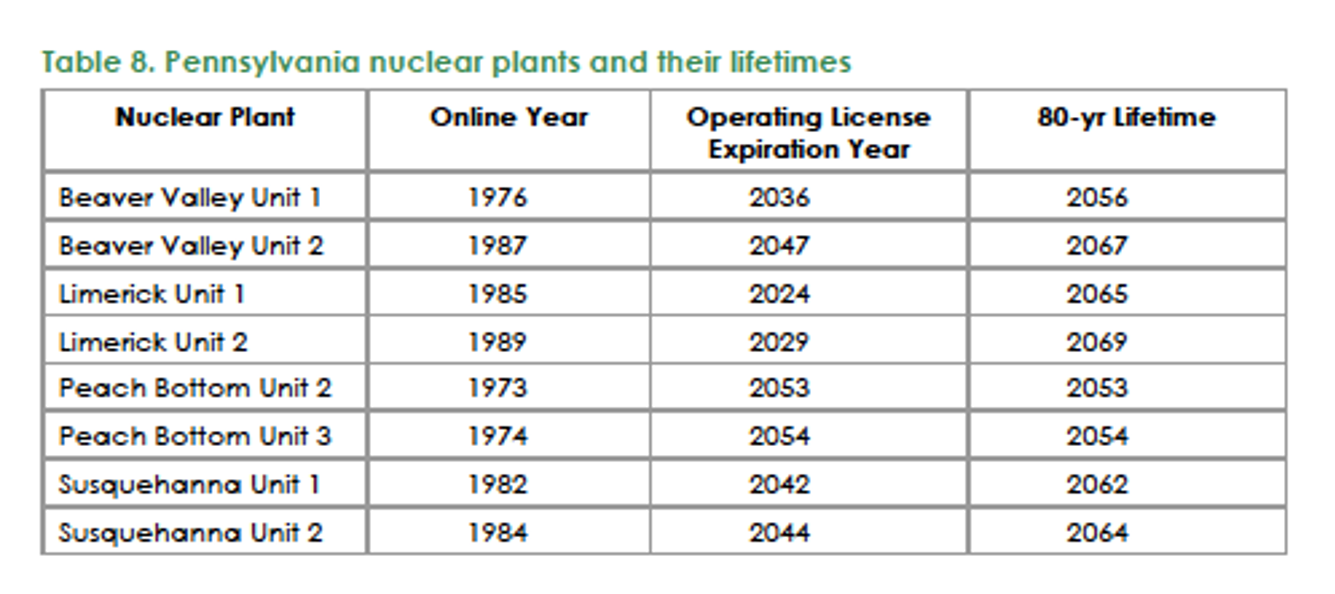 nuclear plant lifetimes