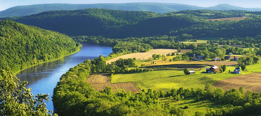 Photo of farm land along the Susquehanna River