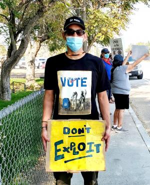 photo of anti-mining protester
