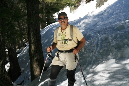 Felice Pace on skis