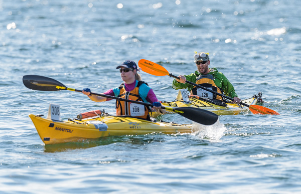 Kayakers Ski to Sea Kayakers