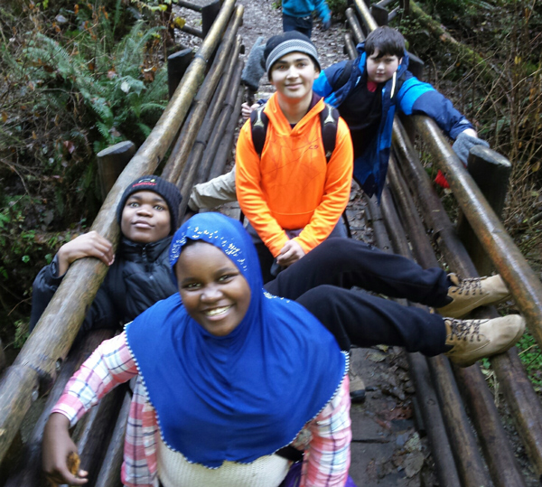 Seattle youth on bridge