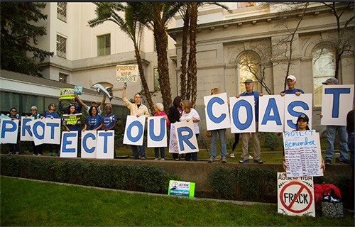 Ventura advocates at Protest Against Offshore Drilling 