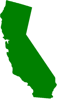 Flat green map of California state