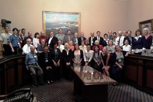 Group of lobbyists at state capital