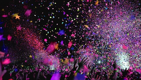 Confetti at a concet