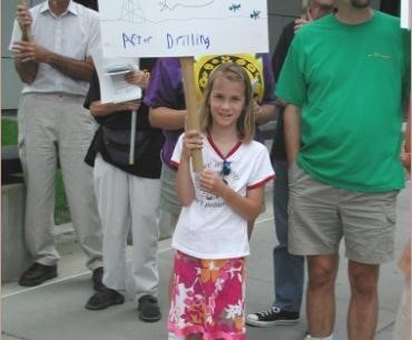 Child with sign