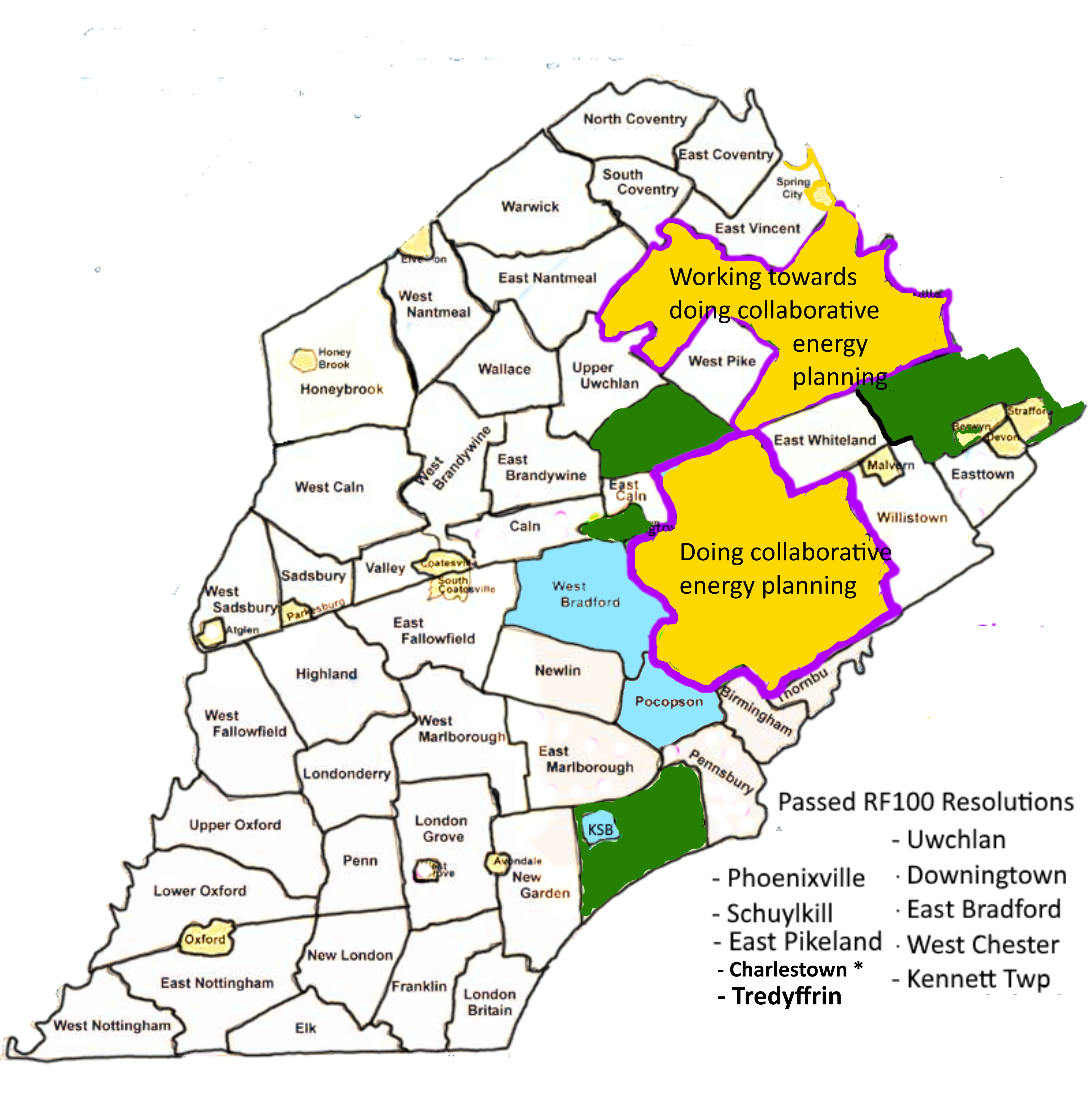 RF100 towns in Chesco