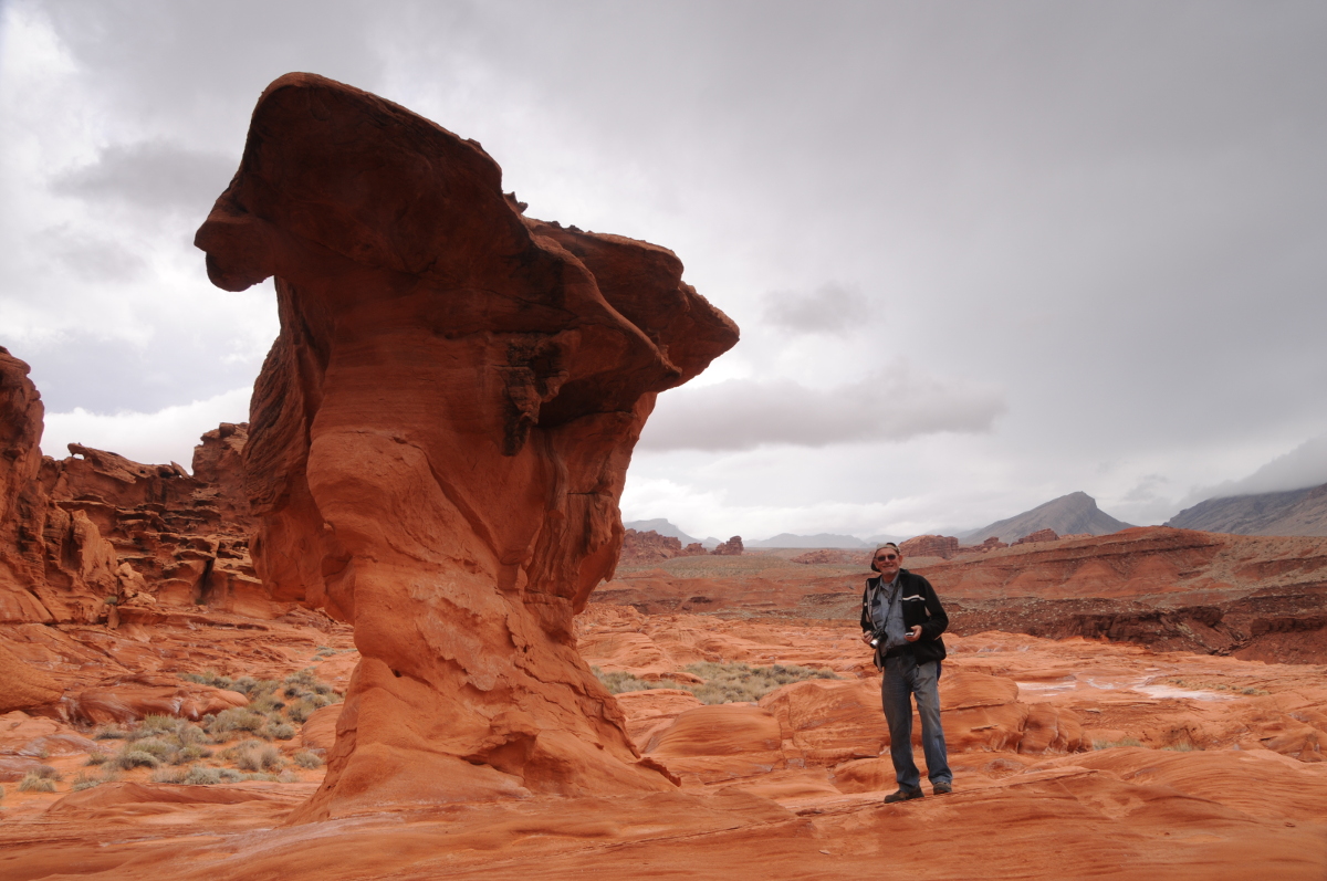 Hiker in Gold Butte