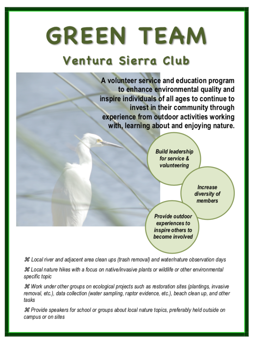 Green Team Ventura Sierra Club Flyer 2021