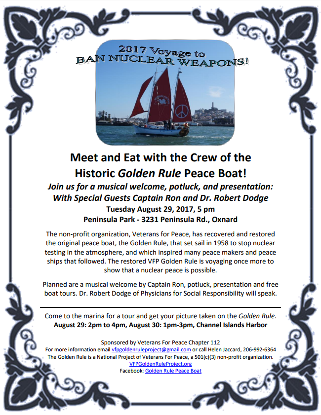 No Nuclear Weapons Sail Boat Tour 