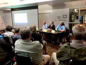 group discusses recycling and limiting our waste