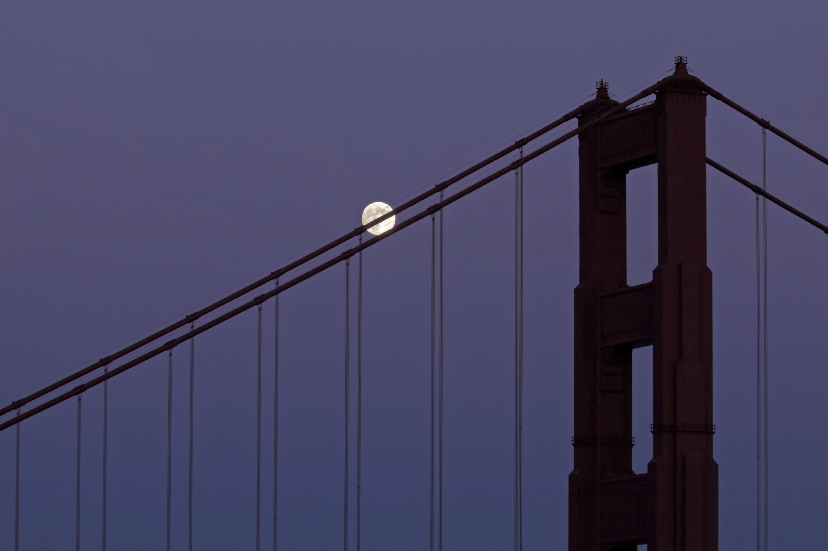 Golden Gate Bridge at lights out