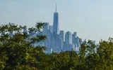 A view on the One World Trade Center and Manhattan skyscrapers in New York from New Jersey, United States, on October 21, 2022.