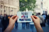 Sign that says "your vote matters"