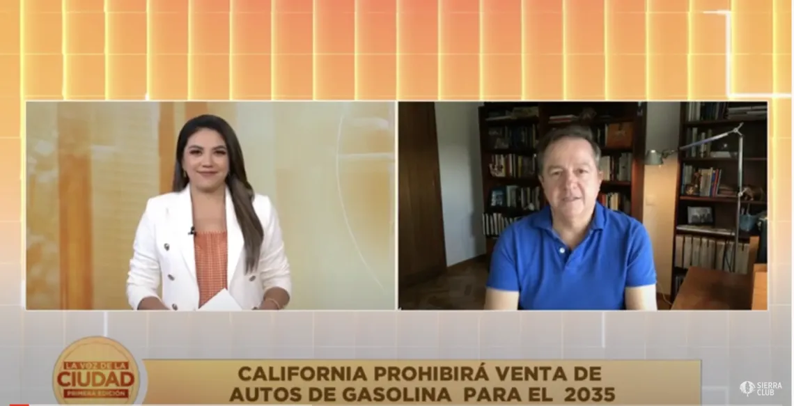 Javier Sierra being interviewed by Vision Latina