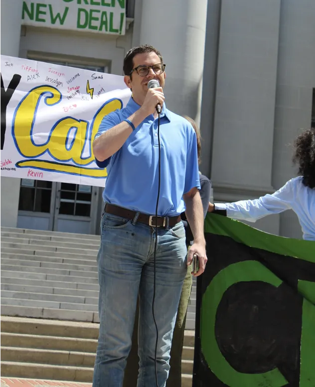 Igor Tregub gives a speech on the UC Berkeley campus