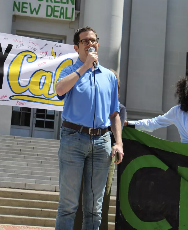 Igor Tregub gives a speech on the UC Berkeley campus