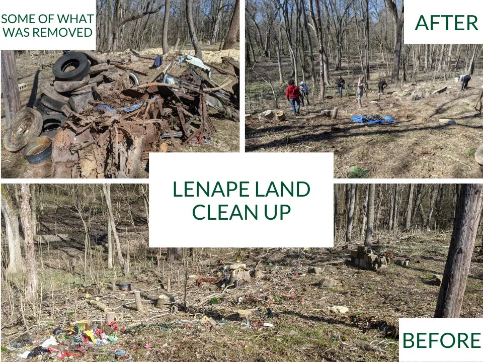 Lenape Land Clean up, before and after