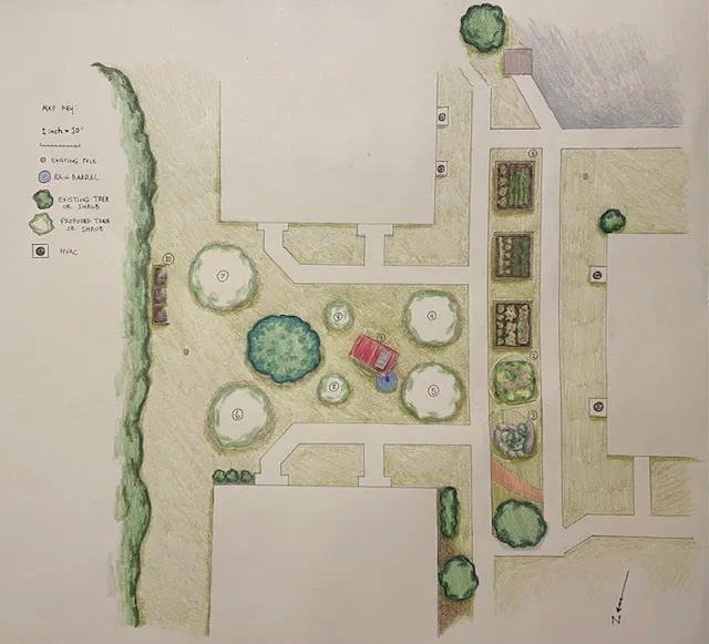Permaculture illustration and design for Winnsboro Arms