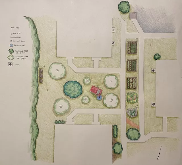 Permaculture illustration and design for Winnsboro Arms