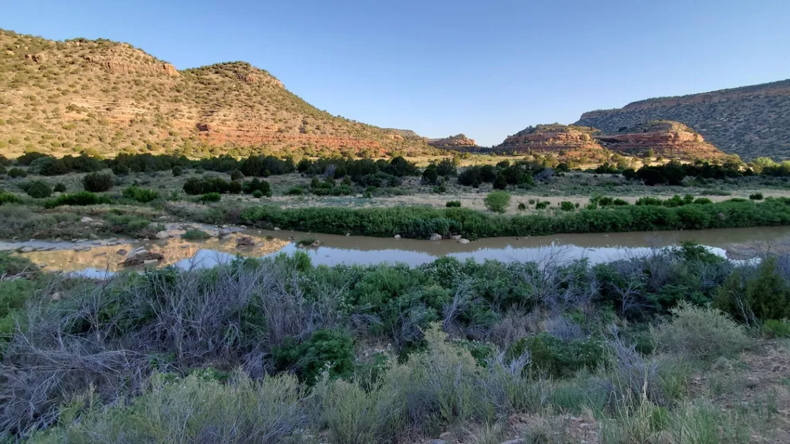 Looking west across the river