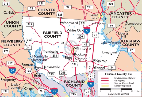 Fairfield County, SC map