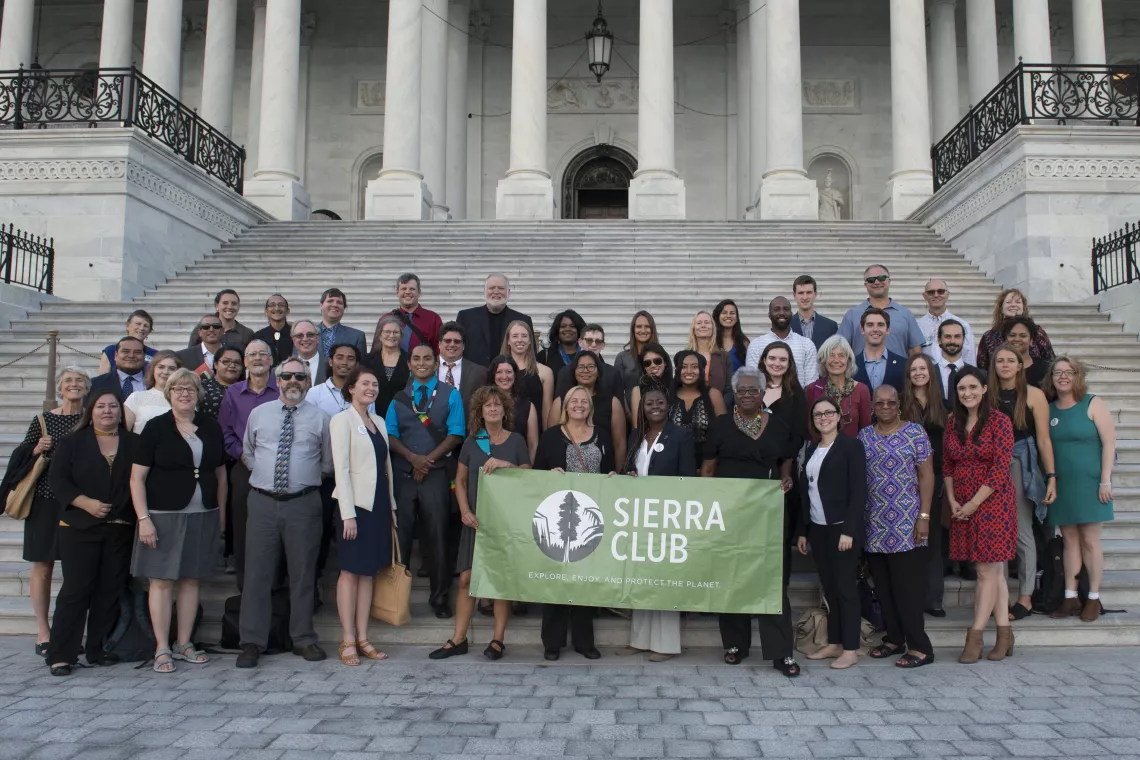 Lobby Week Group holding Sierra Club Banner