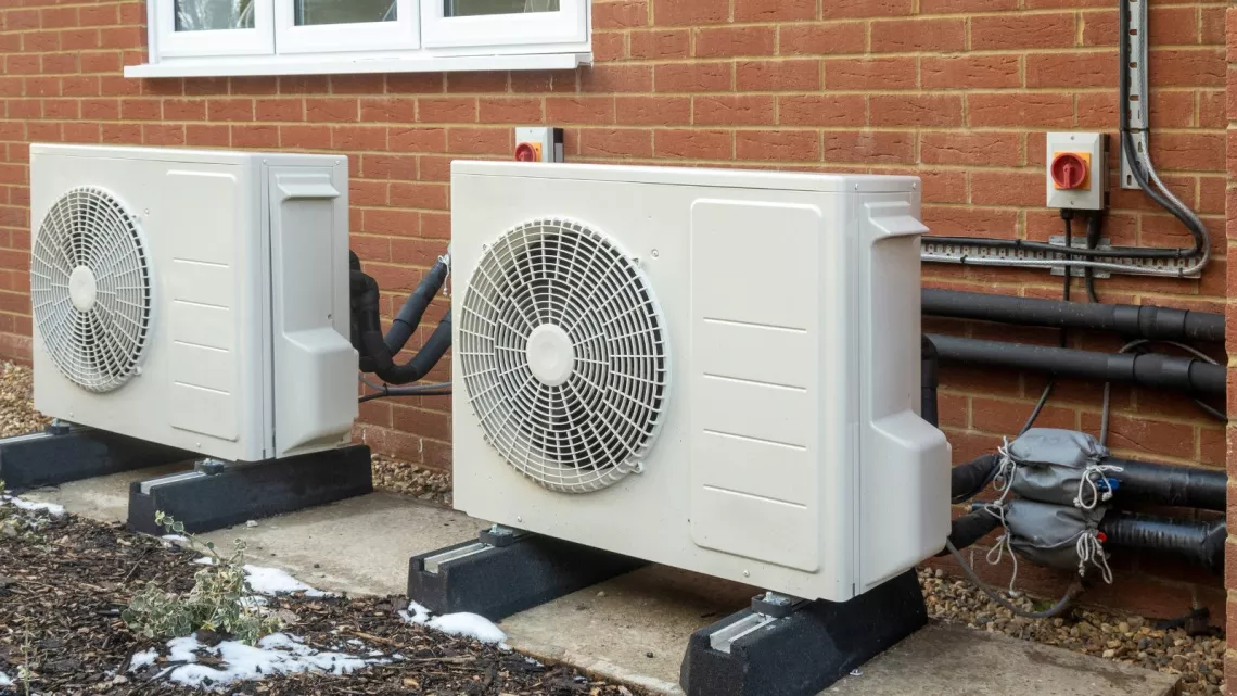 photo of two heat pumps