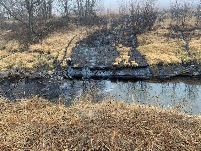 The area impacted by the pipeline rupture and subsequent oil discharge into Mill Creek near Washington, Kansas | U.S. EPA