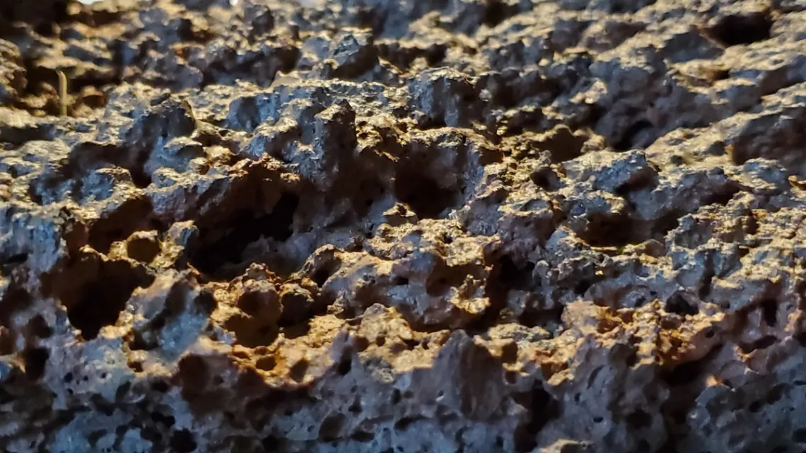 Closeup of lava flow