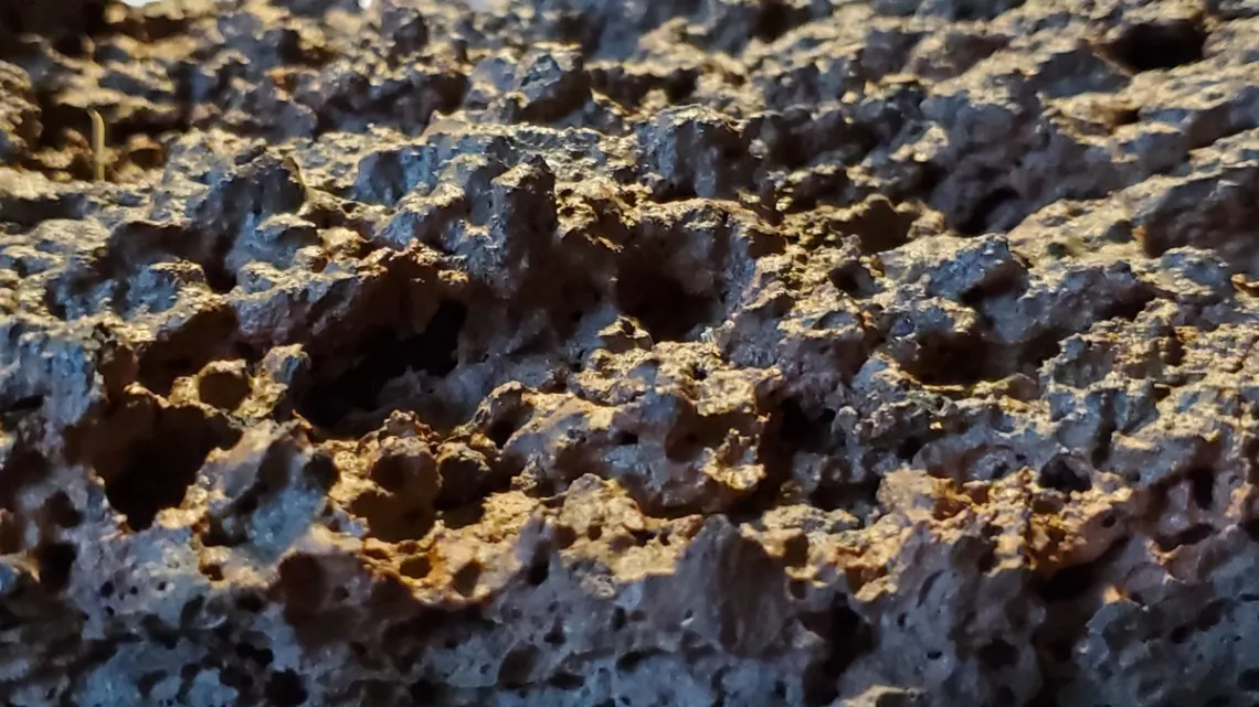 Closeup of lava flow