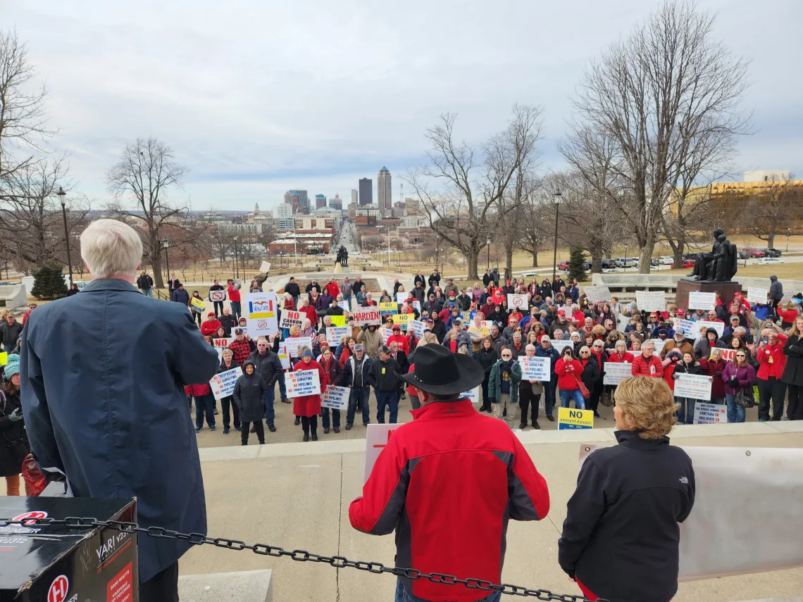 CO2pipeline rally, Iowa Capitol, Feb. 21, 2023