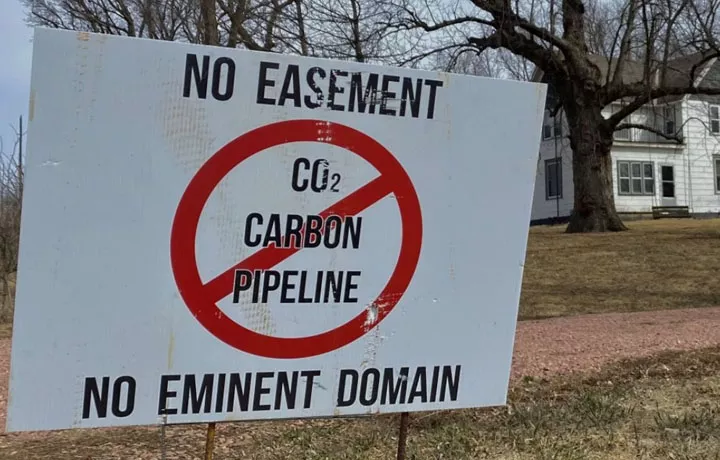 No CO2 pipelines yard sign