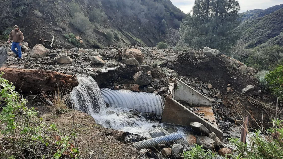 Happy Canyon Road washout photo courtesy Cragg LPFA