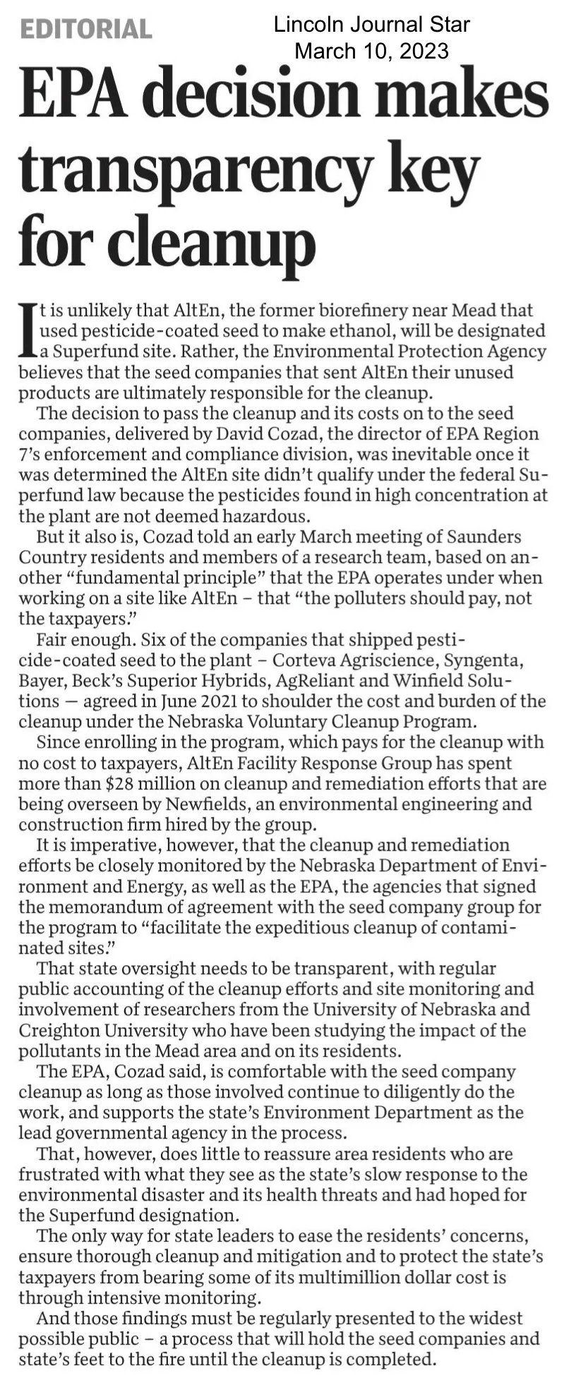 LJS editorial on AltEn