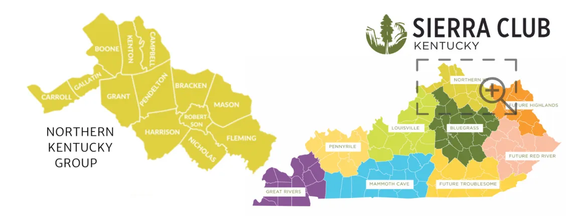 A map of the counties that comprise the Northern Kentucky Group