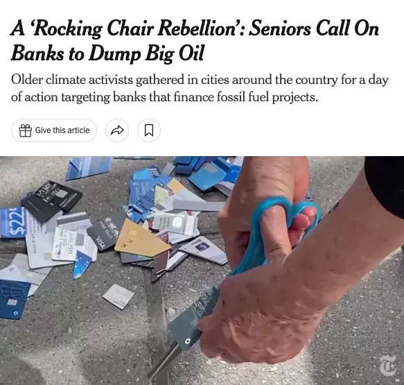 Screenshot of New York Times article on rocking chair rebellion
